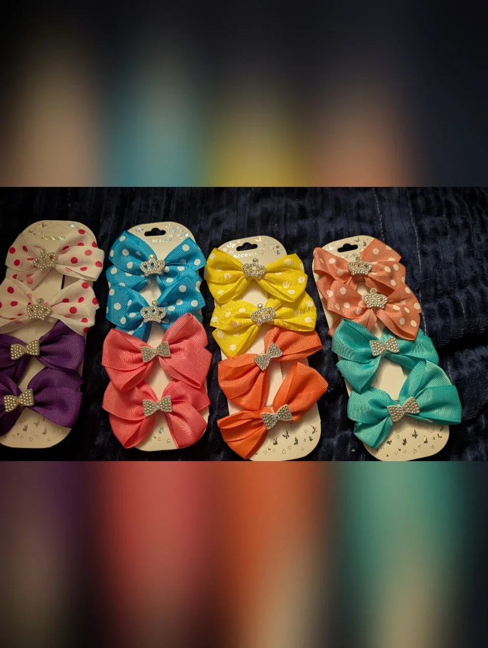🦋 One Set Of Kids Polka Dot Bow Hair Clips -